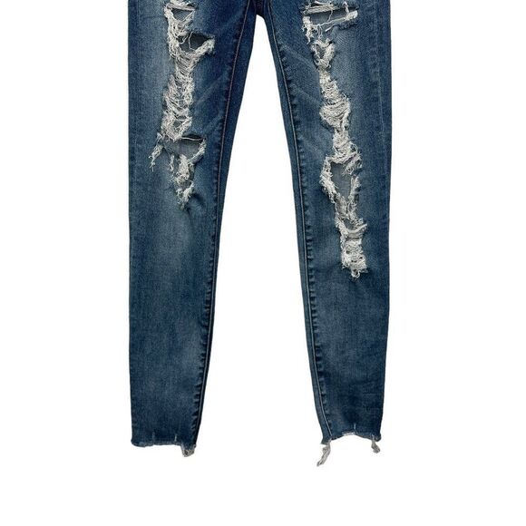 American Eagle Women's Distressed Next Level Stretch Super High Rise Jeggings - Picture 4 of 11